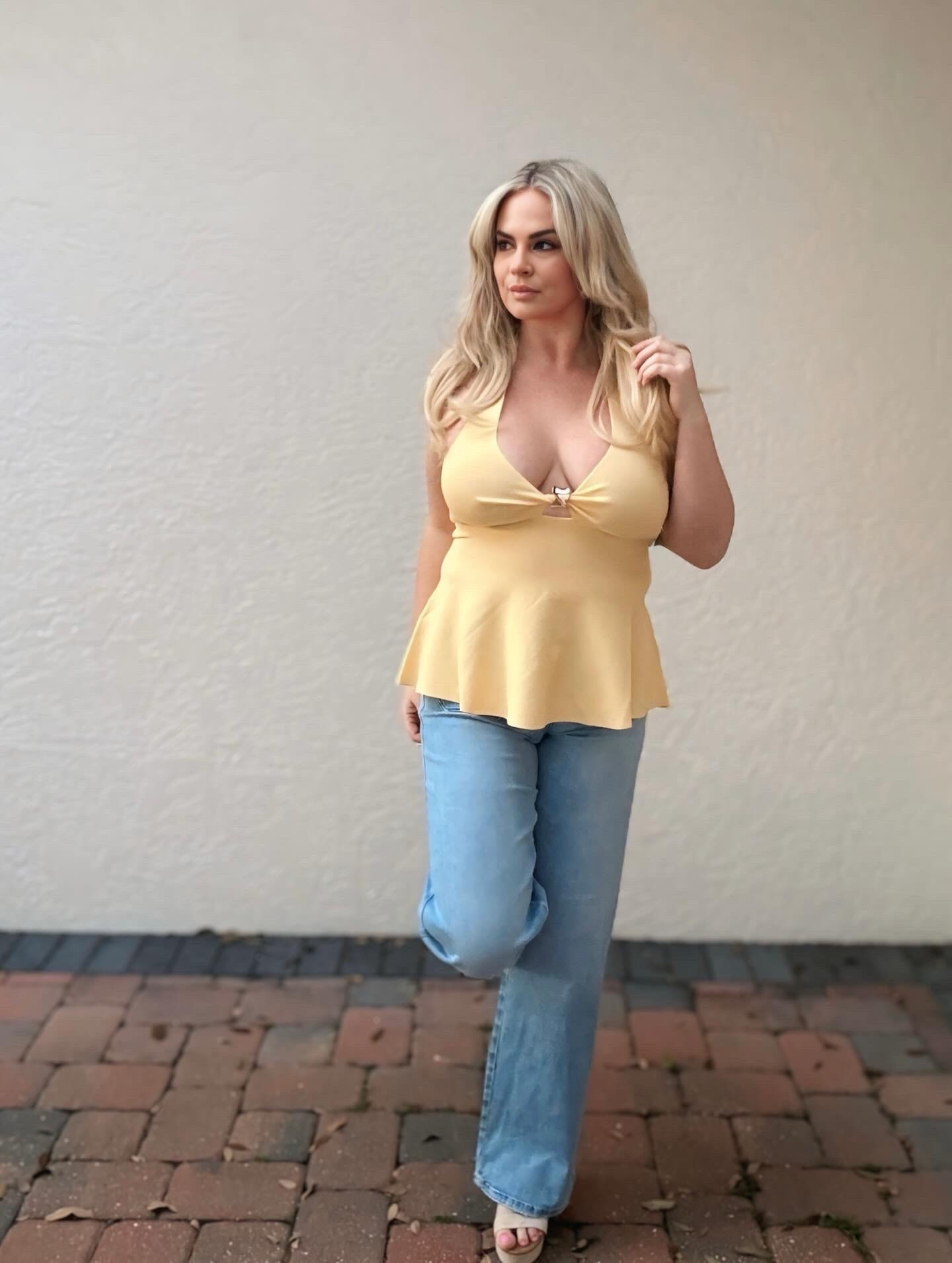 This yellow halter top is beautiful!! I receiced so many compliments. I paired the top with a pair of wide leg flares!
I love this 90’s vibe! Add a cute pair of wedges.
Code: kissthisstyles35

#LTKdayinmylife #LTKTall #LTKgrwm