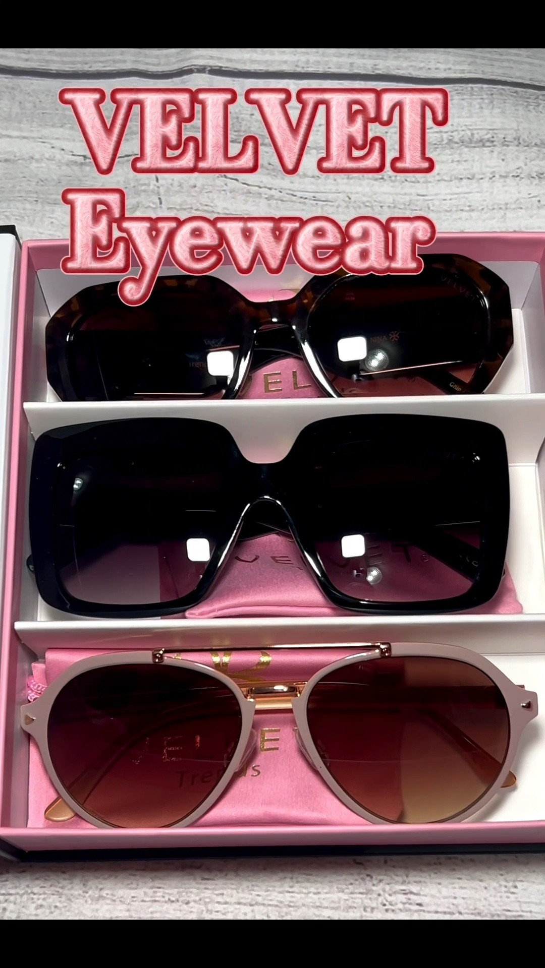 The Velvet Eyewear Style Box 🕶️✨

The struggle to find sunglasses that actually fit your face shape is officially over! I’ve been testing out the Velvet Eyewear Style Box and it is a total game-changer. It comes with three curated pairs designed to flatter, so you don’t have to play the guessing game anymore.

The Lineup:
• GINA: For that bold, iconic look.
• NINA: Giving all the main character energy.
• JESSE: My go-to for an effortless, everyday vibe.

I’m obsessed with the quality and how they instantly elevate any outfit. Whether you’re heading to brunch or just running errands, these are a must-have accessory.
Shop the entire box and my outfit details below! 👇 @Velvet Eyewear

#LTKTravel #LTKdayinmylife #LTKgrwm