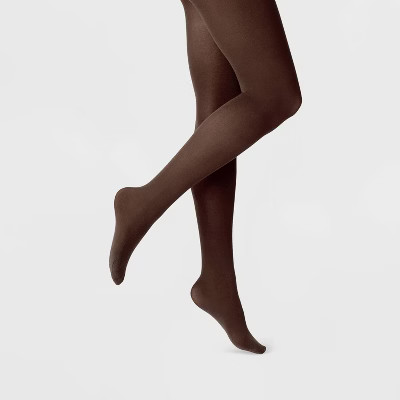 Women's 50D Opaque Tights - A New Day™ Foraging Brown S/M | Target