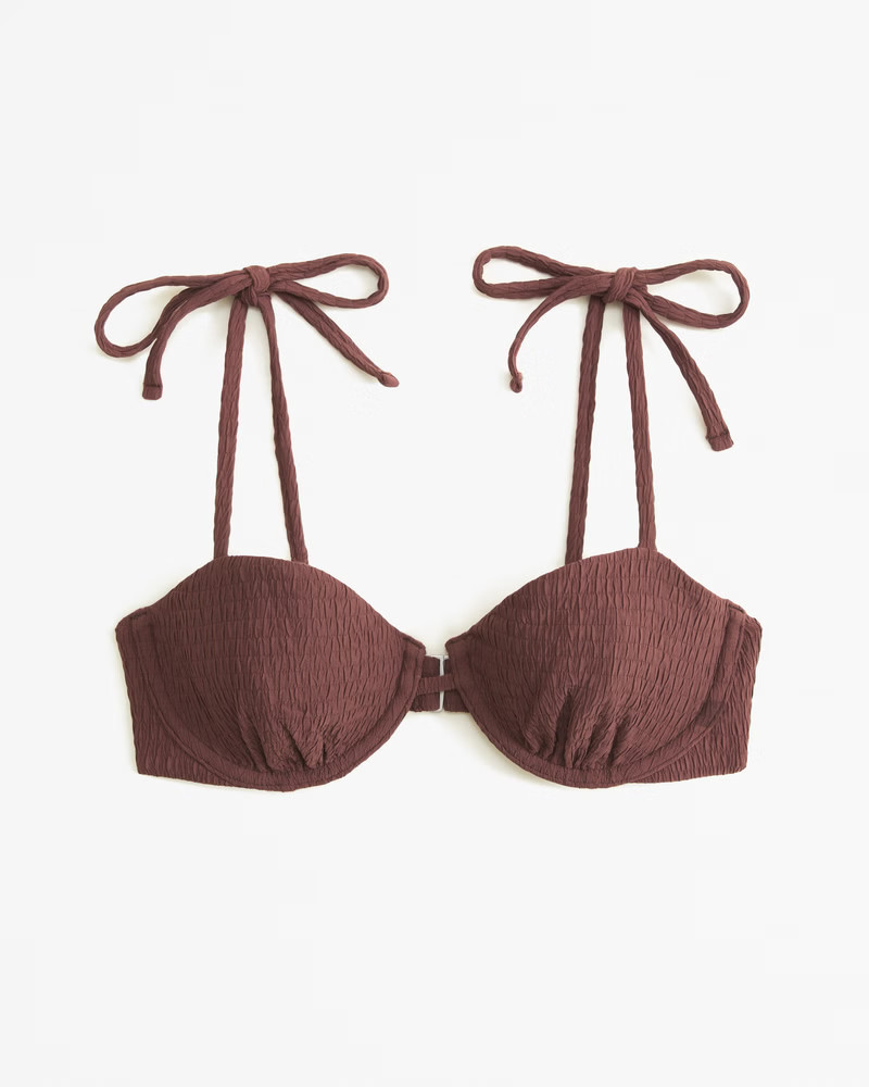 Abercrombie & Fitch Women's Tie-Strap Underwire Bikini Top in Brown - Size XXS | Abercrombie & Fitch (US)