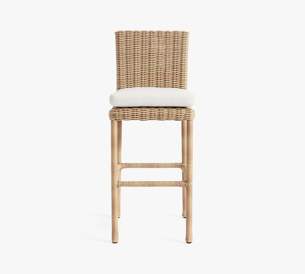Huntington Wicker Outdoor Bar Stool | Pottery Barn (US)