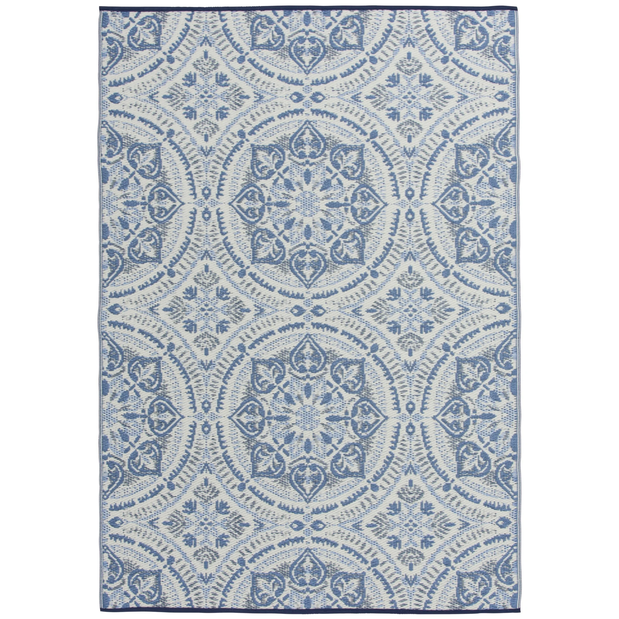 Mainstays 5'x7' Blue Medallion Plastic Outdoor Rug | Walmart (US)