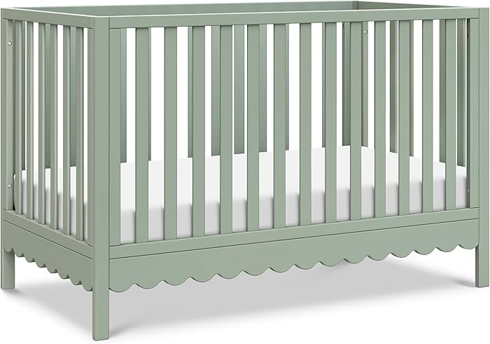 Davinci Sammy Scallop 4-in-1 Baby Crib - Convertible to Toddler Bed, Daybed, Full-Size Bed - GREE... | Amazon (US)