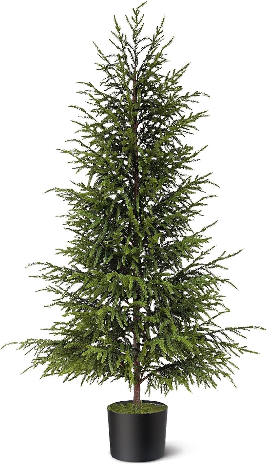 4FT 1Pcs Artificial Norfolk Pine Potted Christmas Tree for Front Door Decor | Amazon (US)