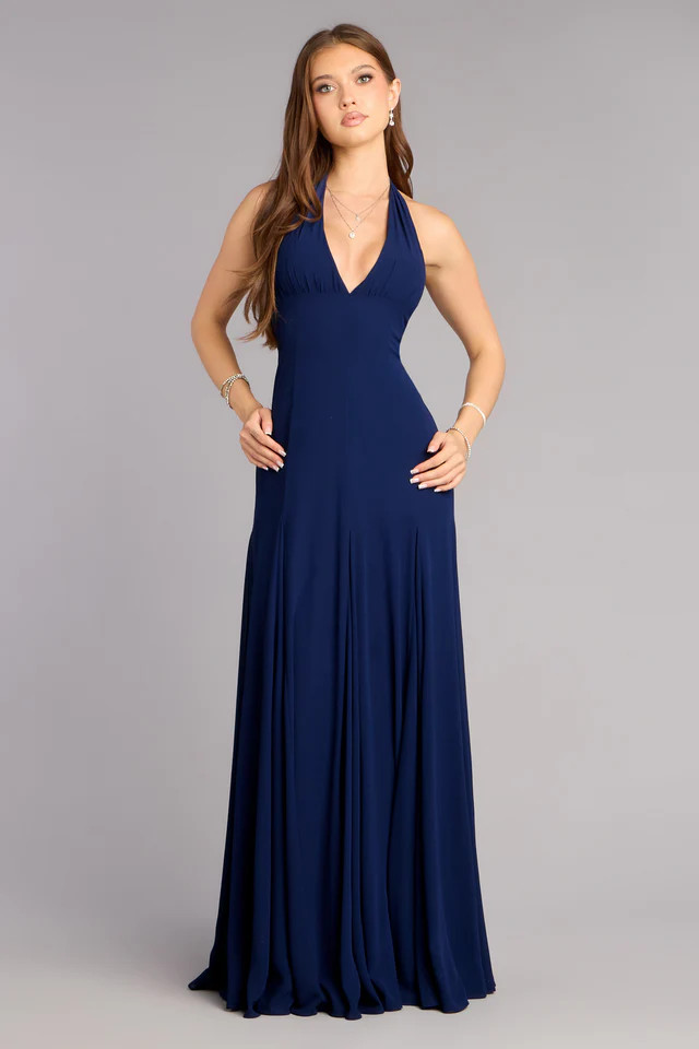 Julianna Chiffon Halter A-Line Formal Dress | Windsor Stores