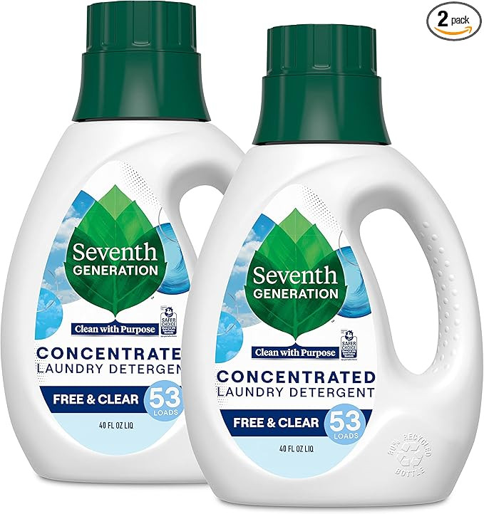 Seventh Generation Concentrated Laundry Detergent Liquid Free & Clear Fragrance Free 40 Fl Oz (Pa... | Amazon (US)
