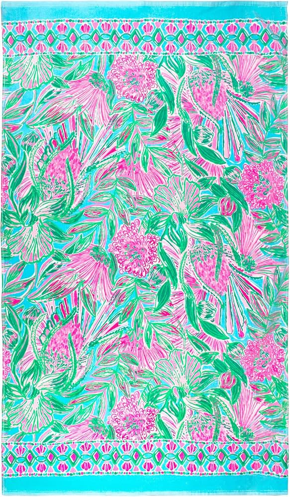 Lilly Pulitzer Oversized Pool/Beach Towel, 40 x 70, Large Terry Cloth Towel for Adults, Pink Gree... | Amazon (US)