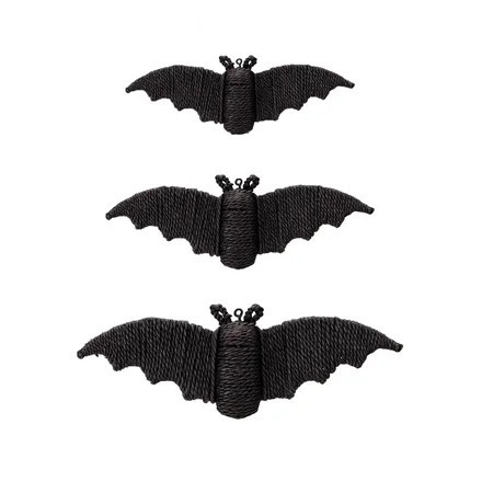 Clearance Halloween Wicker Bat Decoration, 3 Pack Black Woven Rattan Metal Bat Hanging Decor, Halloween Decoration Indoor Outdoor, Halloween Gift (3 Size - S M L) | Walmart (US)