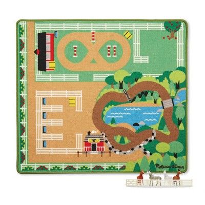 Melissa & Doug Round the Ranch Horse Activity Rug (39 x 36 inches) With 4 Play Horses and Folding... | Target