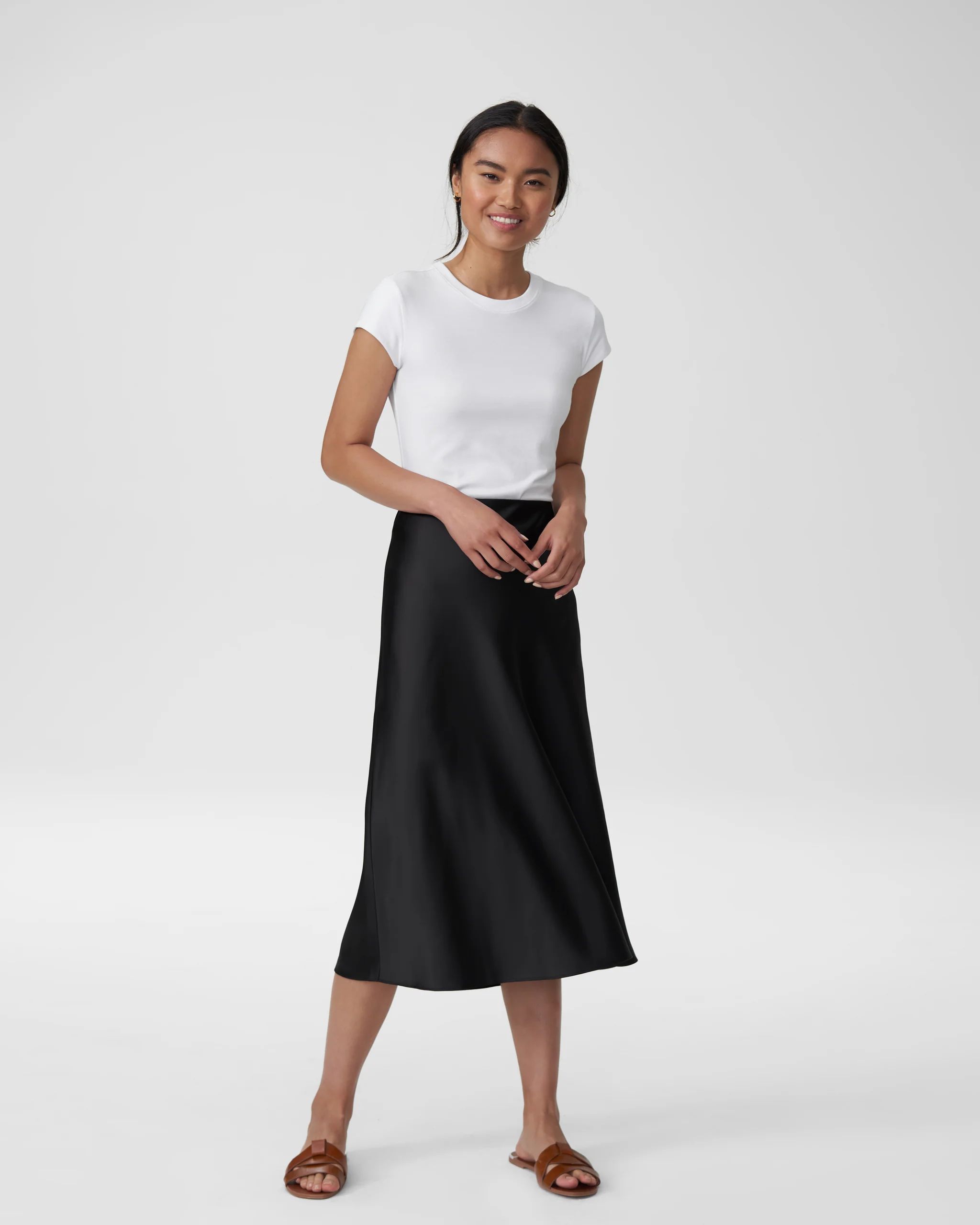 CeeCee Midi Bias Skirt - Black | Universal Standard