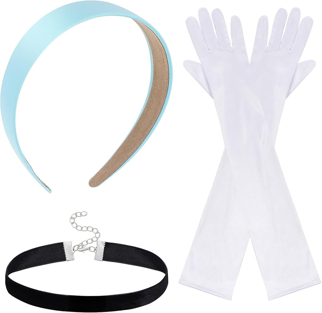 obmwang Women Princess Costume Accessories Princess Headband Long Gloves Choker Set for Halloween... | Amazon (US)