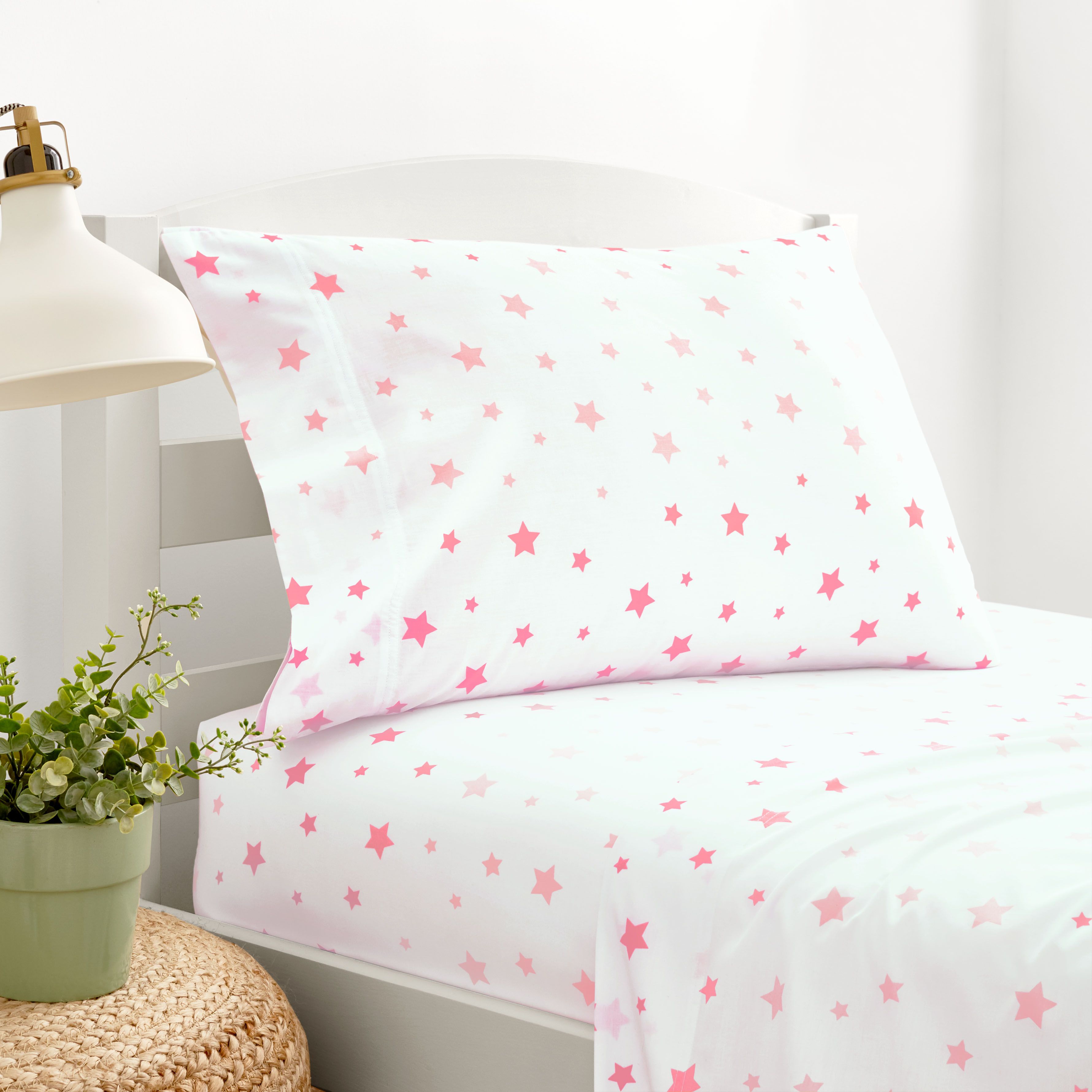 Gap Home Kids Ombre Stars Organic Cotton Blend Sheet Set, Queen, Pink, 4-Pieces - Walmart.com | Walmart (US)
