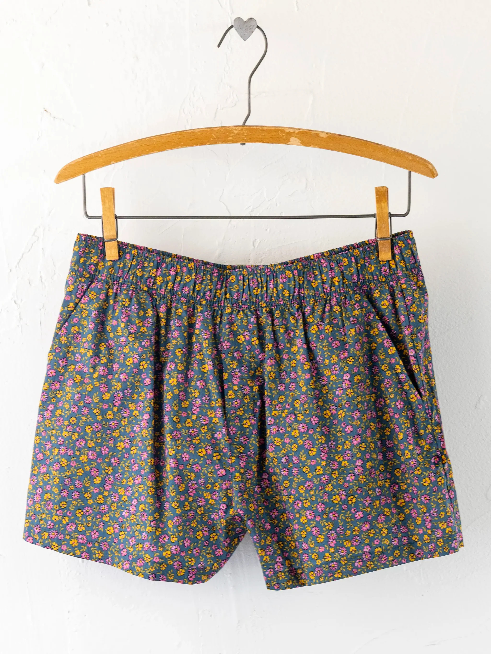Mix & Match Cotton Pajama Shorts - Mari Ditsy Navy | Natural Life