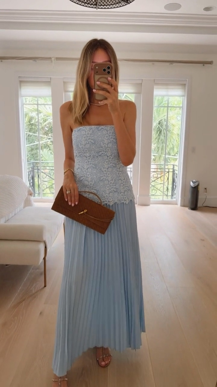 Such a beautiful and elegant wedding guest dress. It’s strapless, with a drop waist, and floral lace bodice. Runs true to size, I’m wearing size small and I’m 5’9” for your reference 
Wedding guest dress summer
Summer outfits 
Summer dresss

#LTKootd #LTKgrwm #LTKWedding