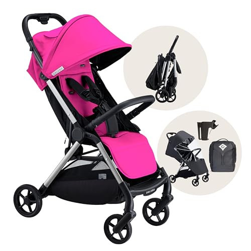 Colugo The One Stroller - Lightweight Easy Fold Compact Toddler and Baby Stroller for Travel, Large Storage Basket, One Hand Fold, Includes Raincover, Bumper Bar, Cupholder (Knockout Pink) | Amazon (US)