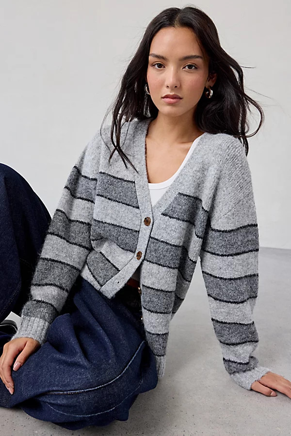 BDG Eliot Striped Oversized Cardigan | Urban Outfitters (US and RoW)