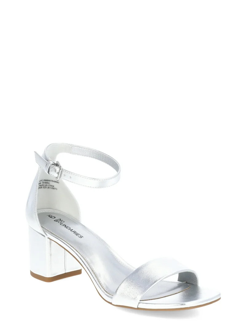 No Boundaries Women's Block Heel Sandals, Wide-Width Available | Walmart (US)