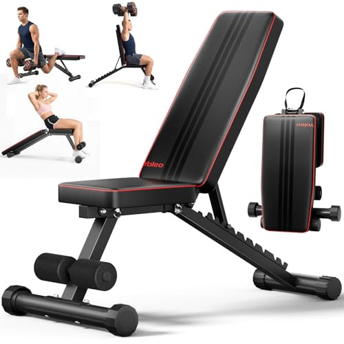 YOLEO Adjustable Weight Bench - Utility Weight Benches for Full Body Workout, Foldable Incline/Decline/Flat Bench Press for Home Gym | Amazon (US)