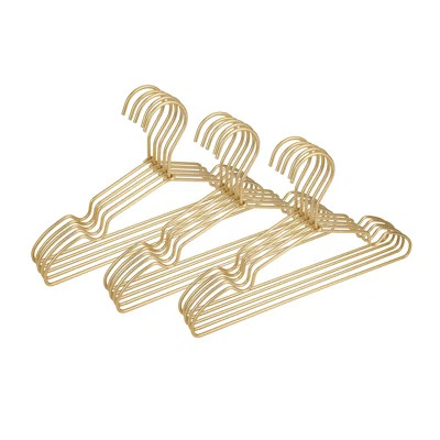 10-Pack Gold Aluminum Hangers - Lightweight, Anti-Slip, Space-Saving Design For Dresses And Suits | Wayfair Professional