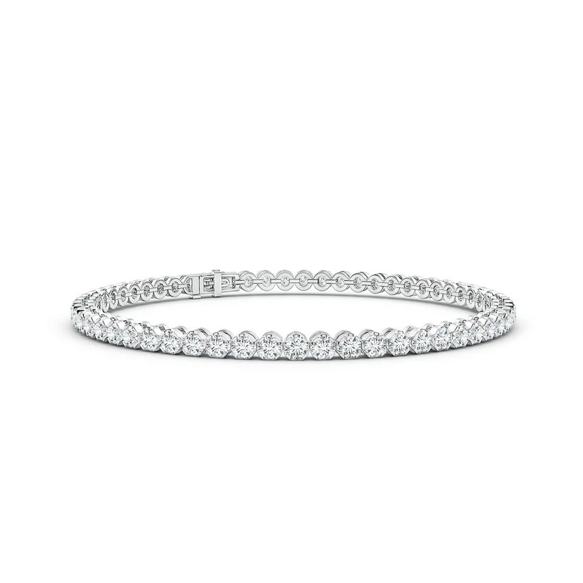 Lab-Grown Classic Round Diamond Tennis Bracelet | Angara Inc.