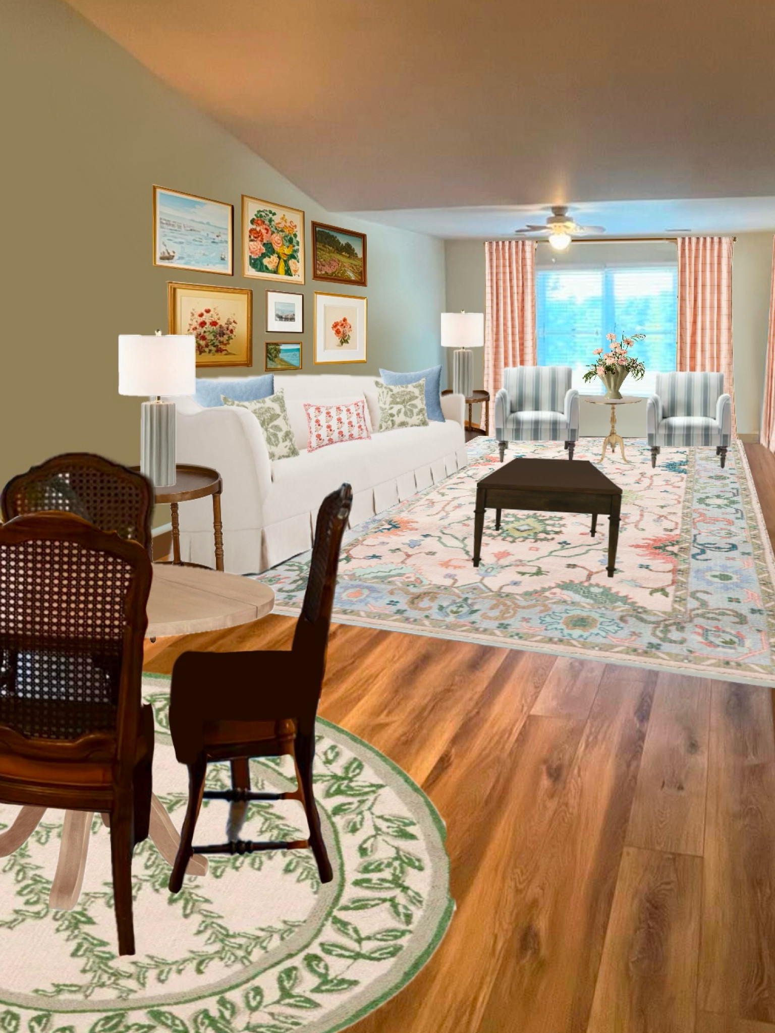 Grand millennial living room with budget friendly options and rental friendly 🤍

#LTKHome #LTKFindsUnder100 #LTKFindsUnder50