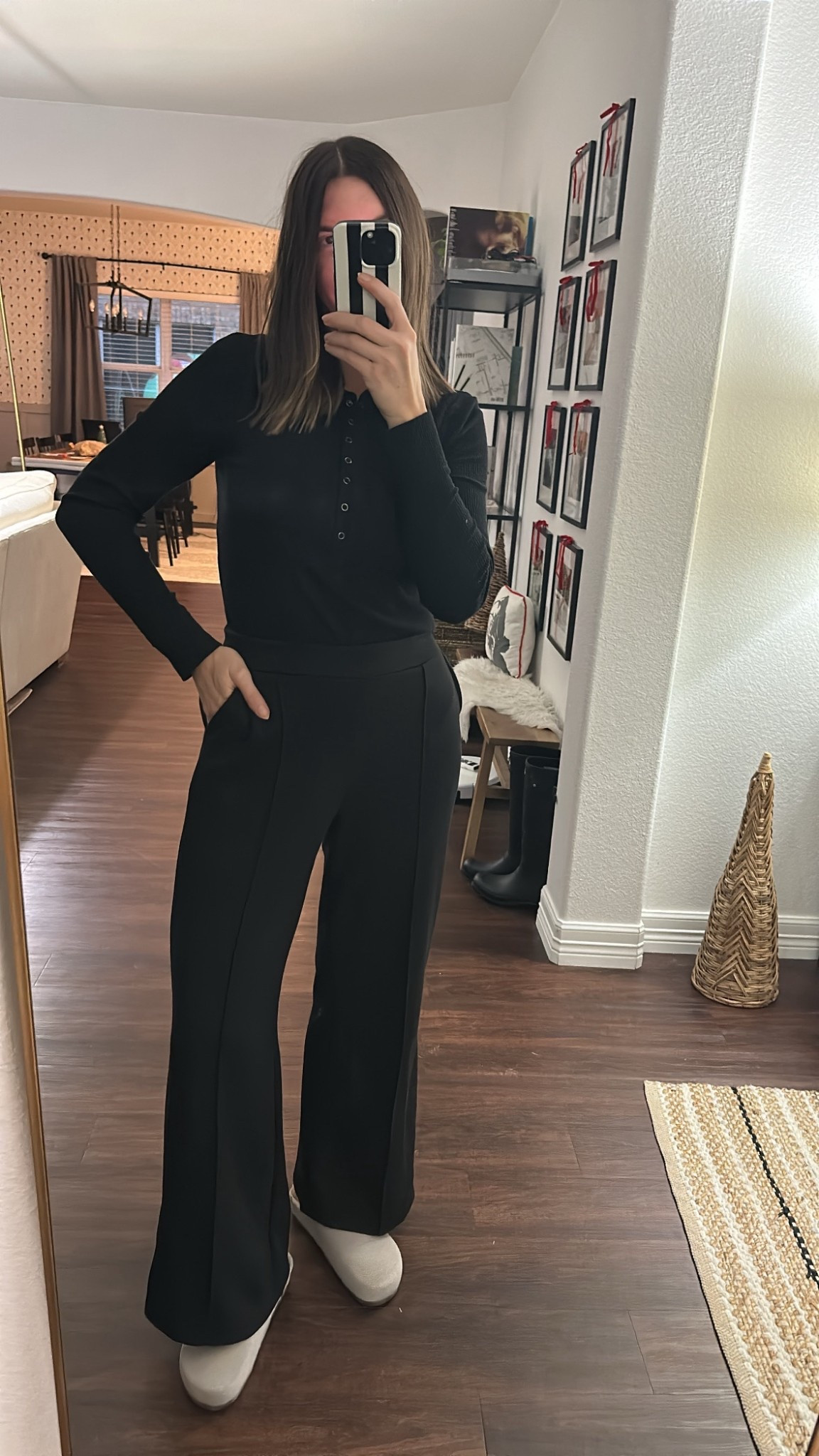 Scoop brand lounge set from Walmart. Crazy good prices. I have the medium top although not wearing it in the pic. It was draped over my shoulders earlier, with the matching pants. So cozy and comfy  

#LTKSeasonal #LTKCyberWeek #LTKmomlife