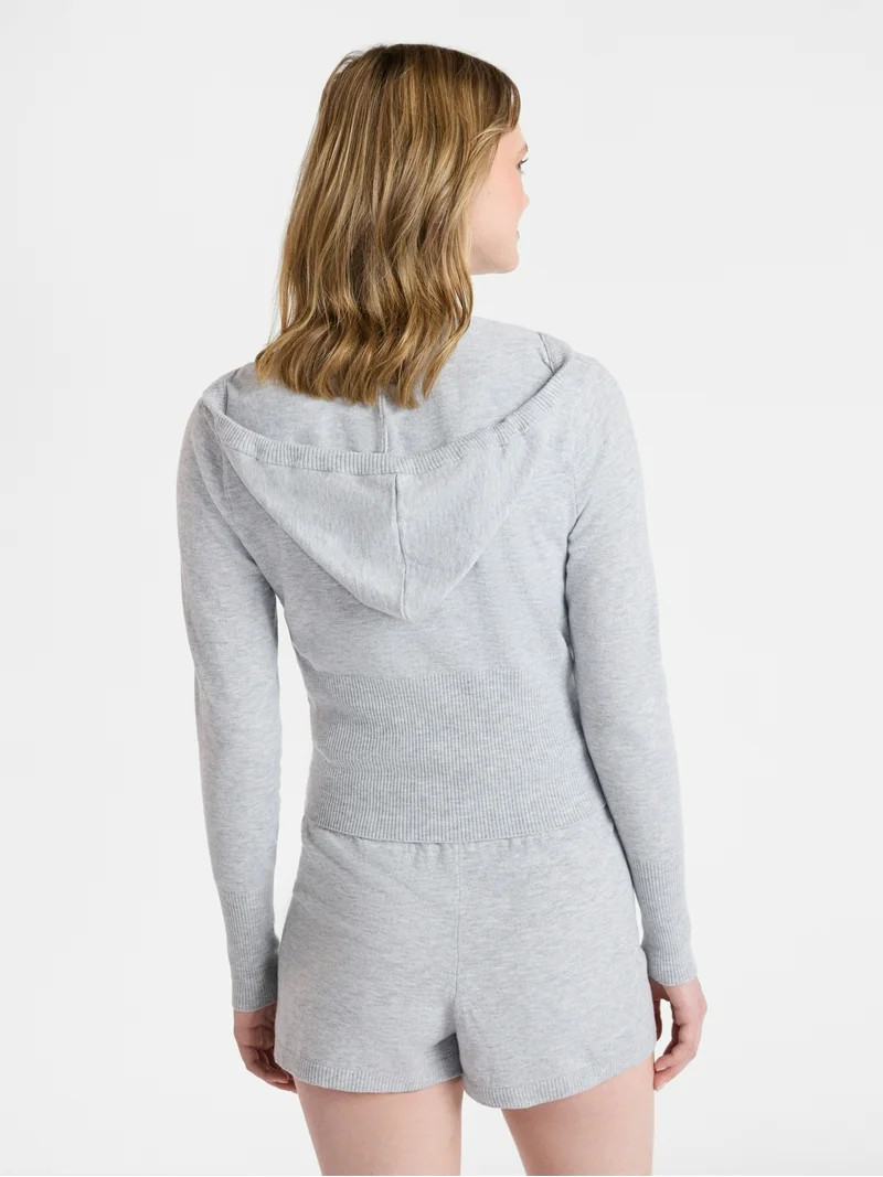 No Boundaries Sweater Hoodie and Shorts Set, 2-Piece, Women’s | Walmart (US)