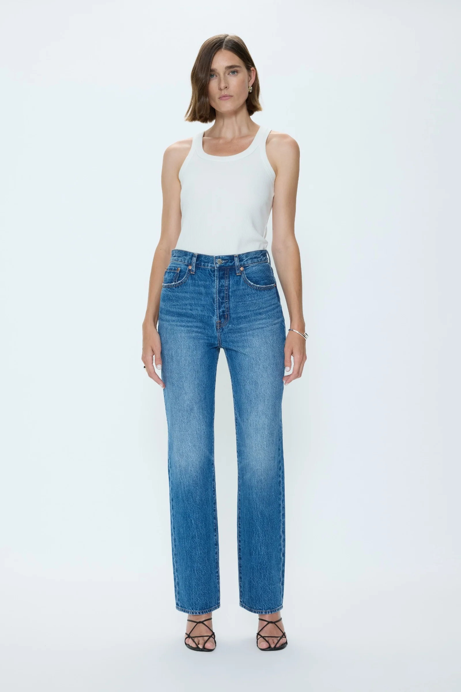 Cassie Super High Rise Straight Jean - Capri | Pistola Denim