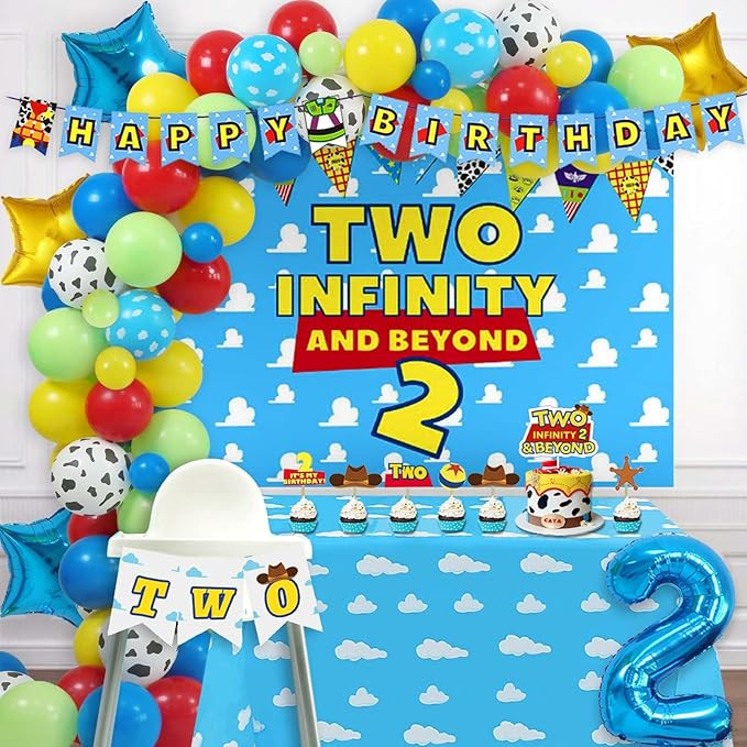 106 PCs Two Infinity and Beyond Birthday Decorations, Homond Toy Themed 2nd Birthday Decorations ... | Amazon (US)