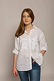 Women's White Linen Shirt - Casual Button Down Shirt with Two Pockets - Different Sizes | Amazon (US)