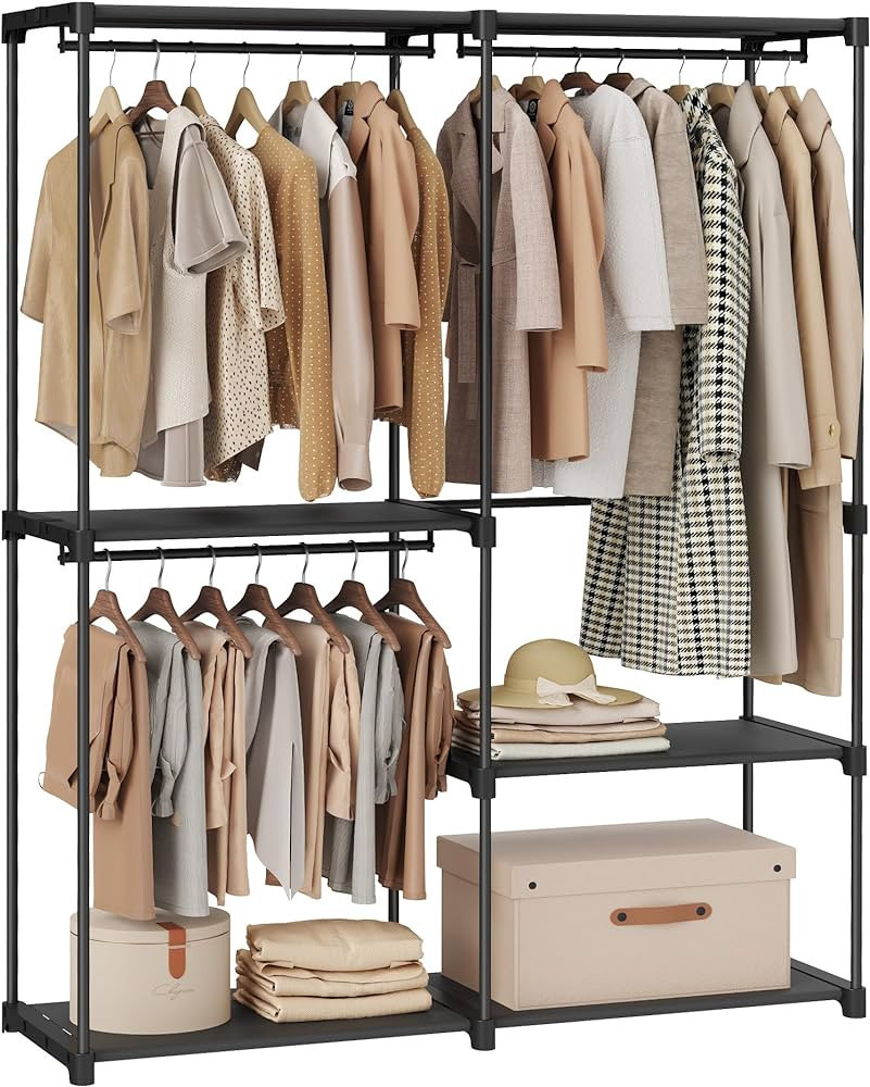 SONGMICS Portable Closet, Freestanding Closet Organizer, Clothes Rack with Shelves, Hanging Rods,... | Amazon (US)