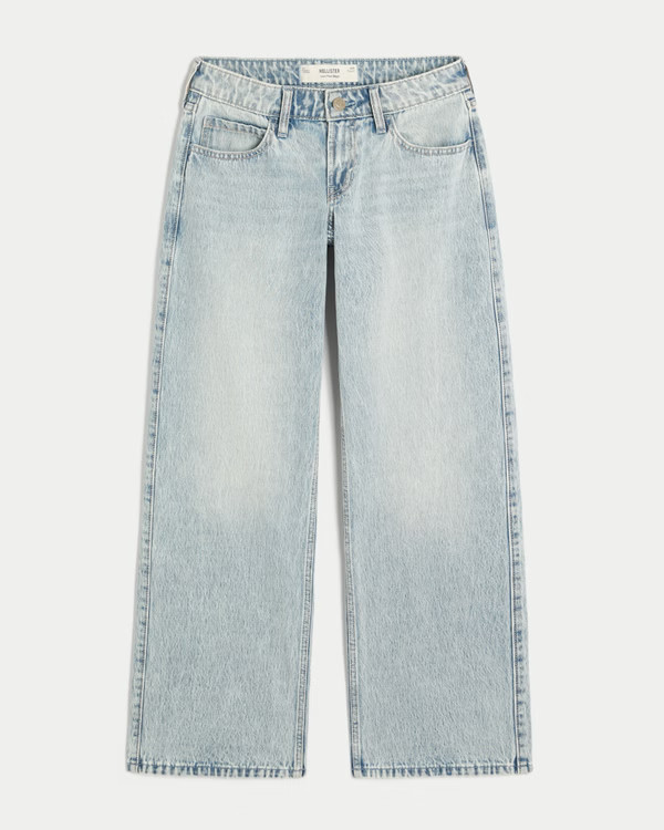 Low-Rise Light Wash Baggy Jeans | Hollister (US)