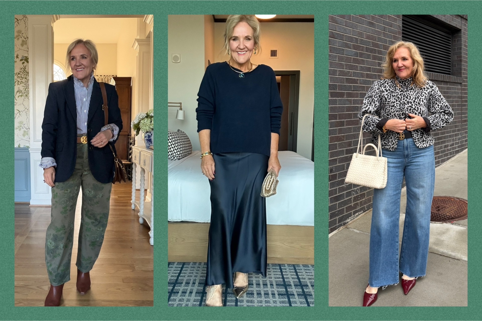 My top 10 items I’d rebuy! 

Navy blazer size 10 petite 
Slip skirt size medium 
Cashmere sweater I did size up to a large for an extra drippy look 
Paige denim size 29 petite 

#LTKOver40 #LTKSaleAlert #LTKPetite