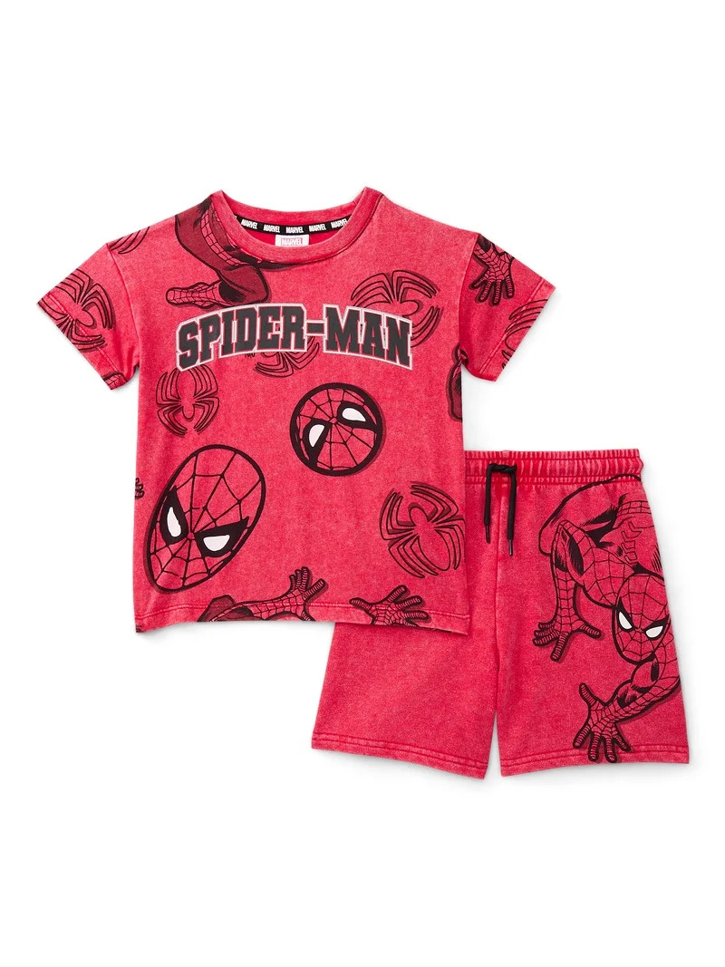 Spider-Man Toddler Boys' Short Sleeve Graphic Tee and Shorts Set, 2 Piece, Sizes 12M-5T | Walmart (US)