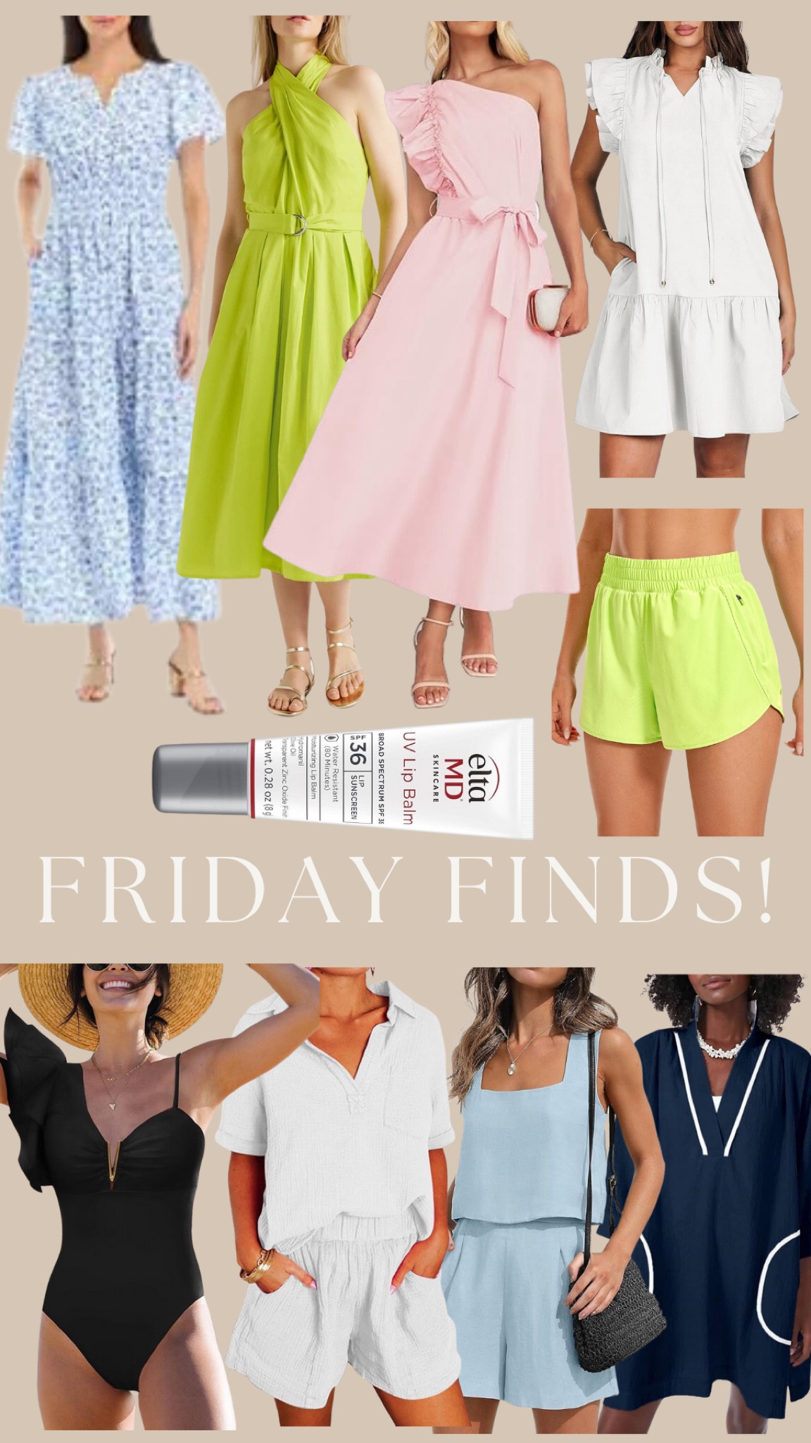 FRIDAY FINDS! New dresses, my favorite athletic shorts, lip sunscreen, a new swimsuit I’m loving, Amazon sets and an adorable coverup! 

#LTKbeauty #LTKswim #LTKfindsunder100