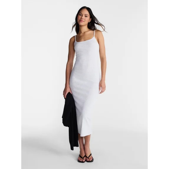 No Boundaries Ribbed Strappy Maxi Dress, Women's and Women's Plus XXS-4X | Walmart (US)