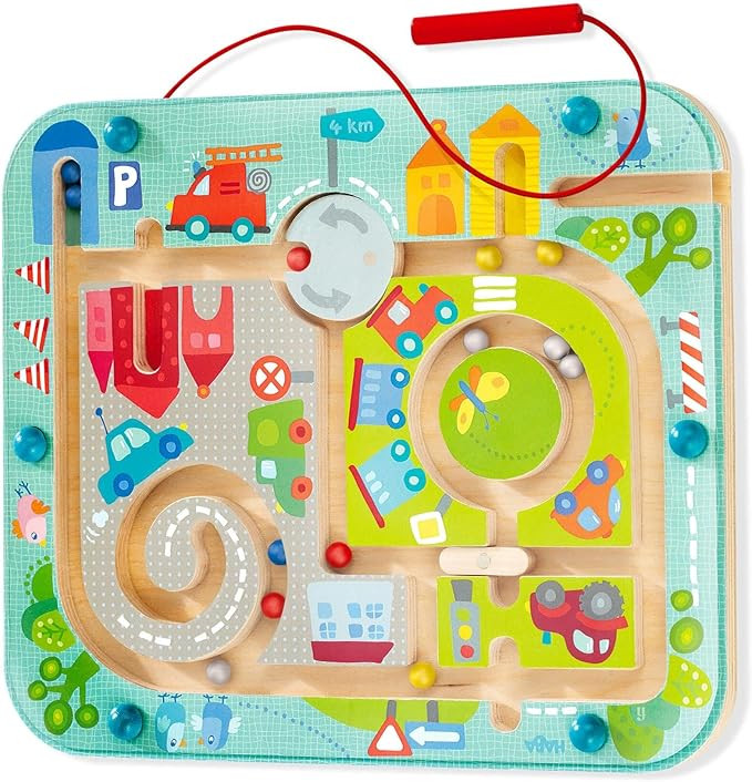 HABA Busy Board for Toddlers 2-4: Town Magnetic Maze Puzzle Game - Toddler Travel Toys for Presch... | Amazon (US)