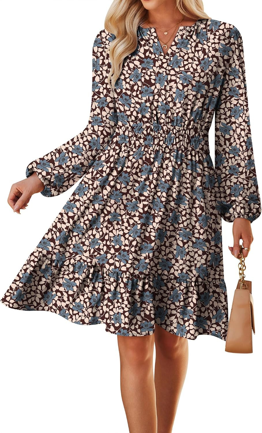 GRACE KARIN Women's V-Neck A-Line Knee Length Dress with Pockets | Amazon (US)