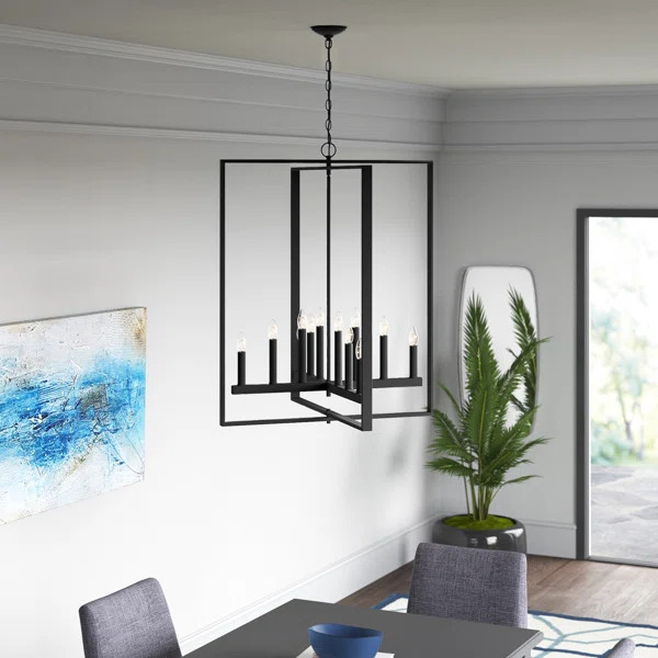 Twedt 12 - Light Steel Dimmable Geometric Chandelier UL Certified | Wayfair North America