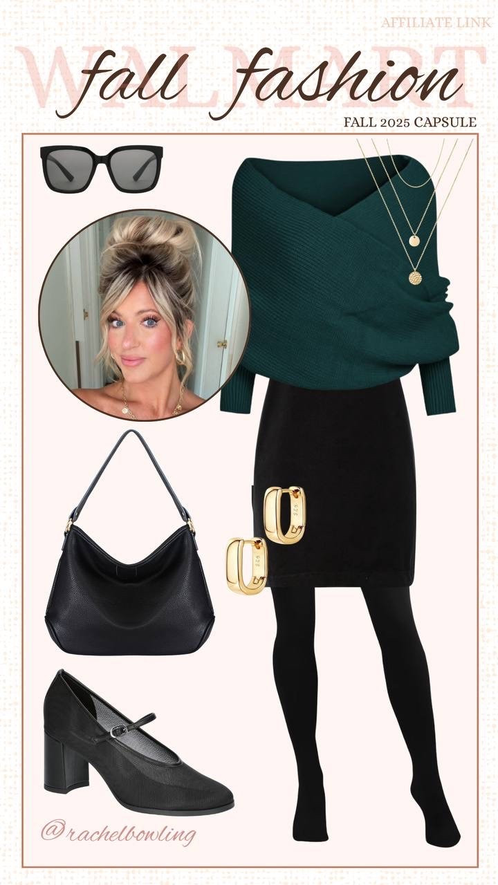 🍂 Walmart Fall Capsule 2025 🍂 19 pieces → endless outfits

This emerald off-shoulder sweater paired with a sleek black mini, tights, and block heels is the definition of elevated fall basics. It’s classic, cozy, and easy to mix and match all season.

#WalmartPartner #WalmartFashion #FallCapsuleWardrobe #LTKFall #LTKStyle #CapsuleCloset #FallOutfits #AffordableFashion #MixAndMatchStyle

#LTKSeasonal #LTKMidsize #LTKHoliday