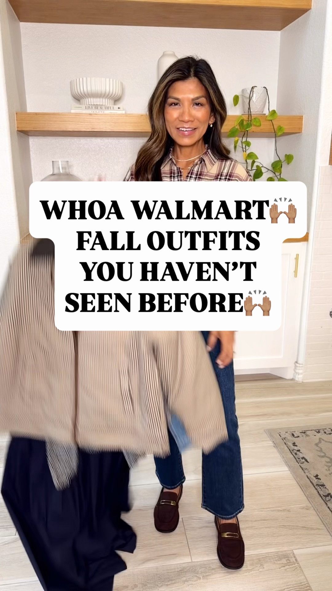I’m 5’2” 118#ish for reference 
-Plaid button down shirt in small-I like it loose.
-straight leg jeans fit tts, size 26 shorts length in Midnight Blue
-loafers fit tts
-collarless denim jacket in small runs big-could do XS.
-dress in XS tts.
-denim jacket with corduroy collar in small-runs big! I can do XS.
-Both plaid  puffy jackets in size small runs big. I could also do XS.
-Bootcut jeans fit tts in size 2 short length. If b/w sizes size up.
-Mules with gold detail fit tts.
-Brown cardigan in small tts.
-Polka dot blouse in XS tts-loose fit
-Brown heeled mules fit tts
-Woven flats(Amazon) fit tts.
-white top underneath puffy jacket in size XS tts. 
All Accesories are linked
Fall Outfits, fall fashion, women over 50, Walmart  finds, over 50 style, midlife fashion, petite fashion,midlife women, affordable fashion, fashion over40, elevated easy outfits, denim, jeans, fall shoes.

#LTKOver40 #LTKmomlife #LTKPetite