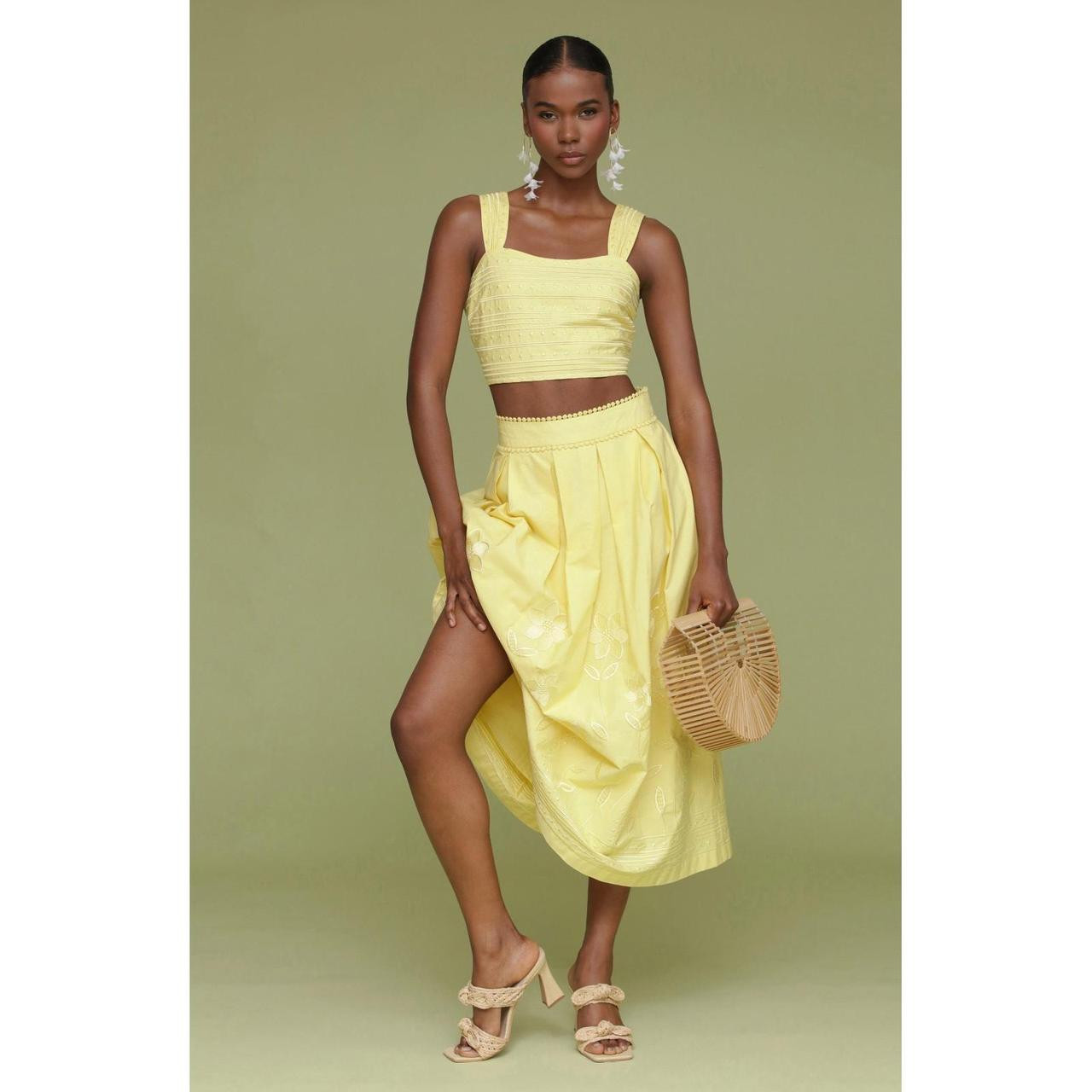 Avec Les Filles Women's Skirt - Yellow - 2 | Depop US
