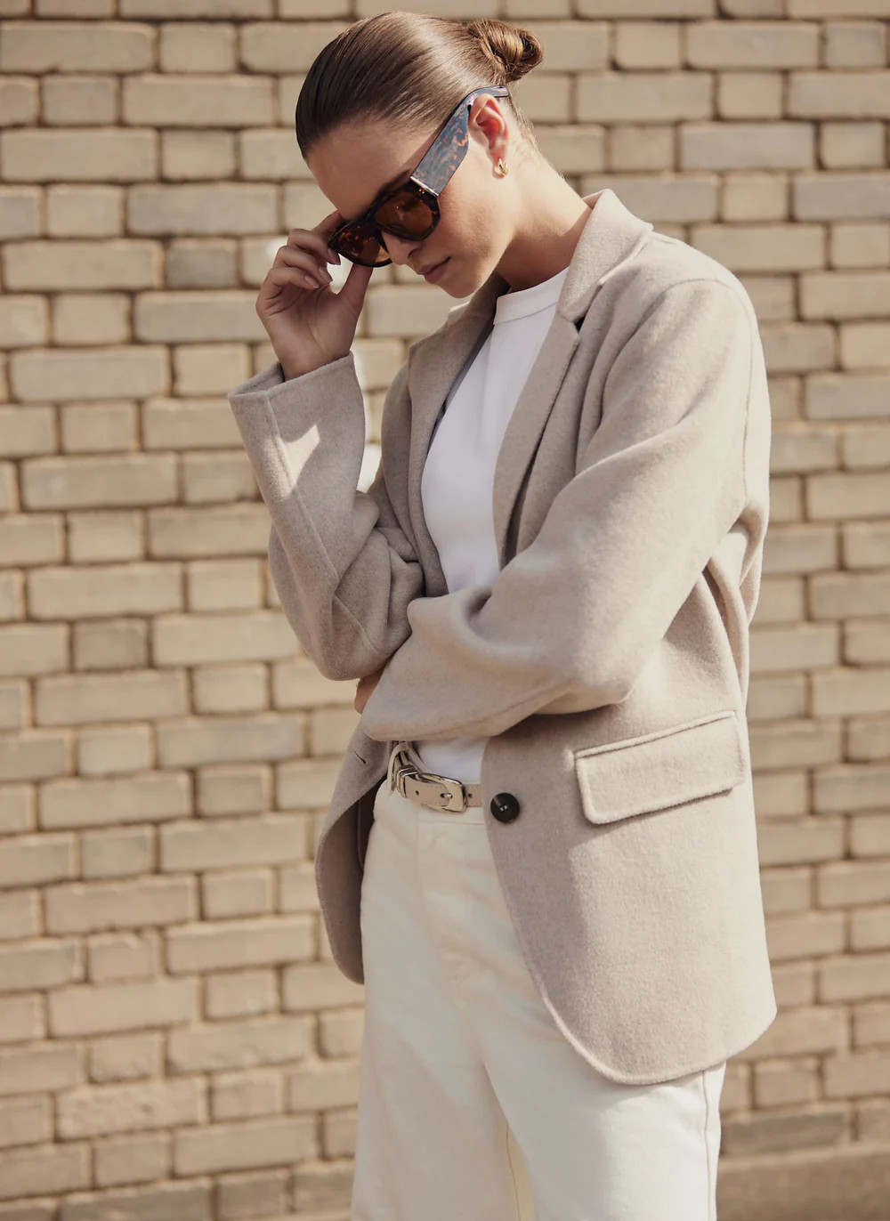 Light Grey Wool Blend Hand Finished Blazer | Mint Velvet