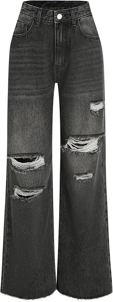 CIDER Women\u2019s Ripped Jeans High Waisted Distressed Baggy Pants | Amazon (US)