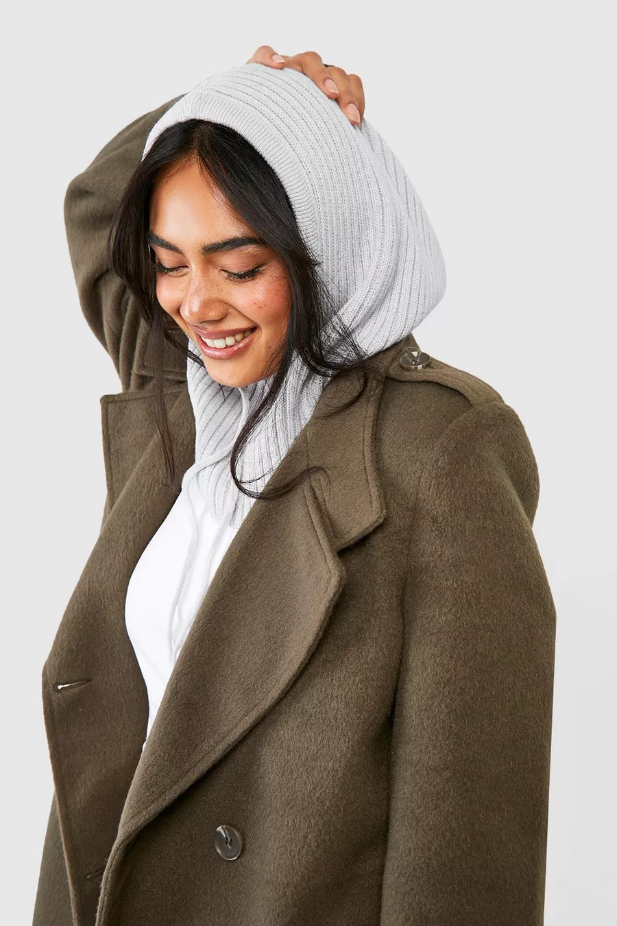 Rib Knit Hood Snood | Boohoo.com (NO)