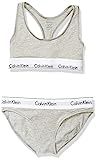 Calvin Klein Women's Modern Cotton Bralette and Bikini Set, Grey Heather, X-Small | Amazon (US)