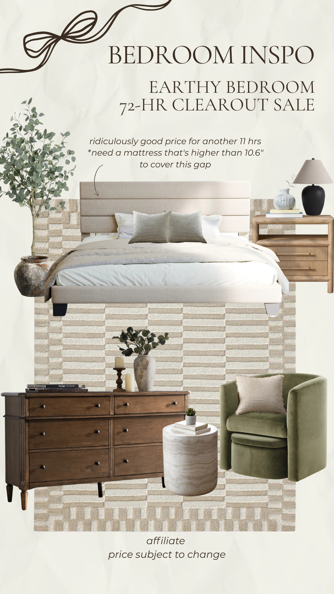 Earthy bedroom inspo - only 11 hours remaining on Wayfair's 72-hr clearout sale! 

 #LTKcanada #LTKsale #LTKhome