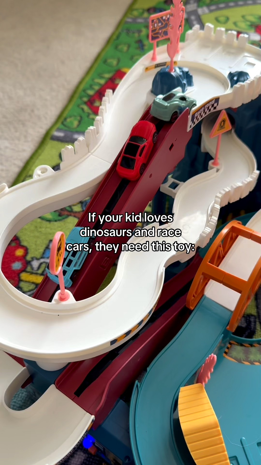 If your kids love dinos and cars… this racetrack will keep them busy for HOURS. The loops, the bridges, the little dinosaurs — it’s the easiest screen-free gift that actually entertains. Mine build a new track layout every single time, and it buys me the quietest 20 minutes of my life.

#LTKValentine #LTKdayinmylife #LTKgrwm