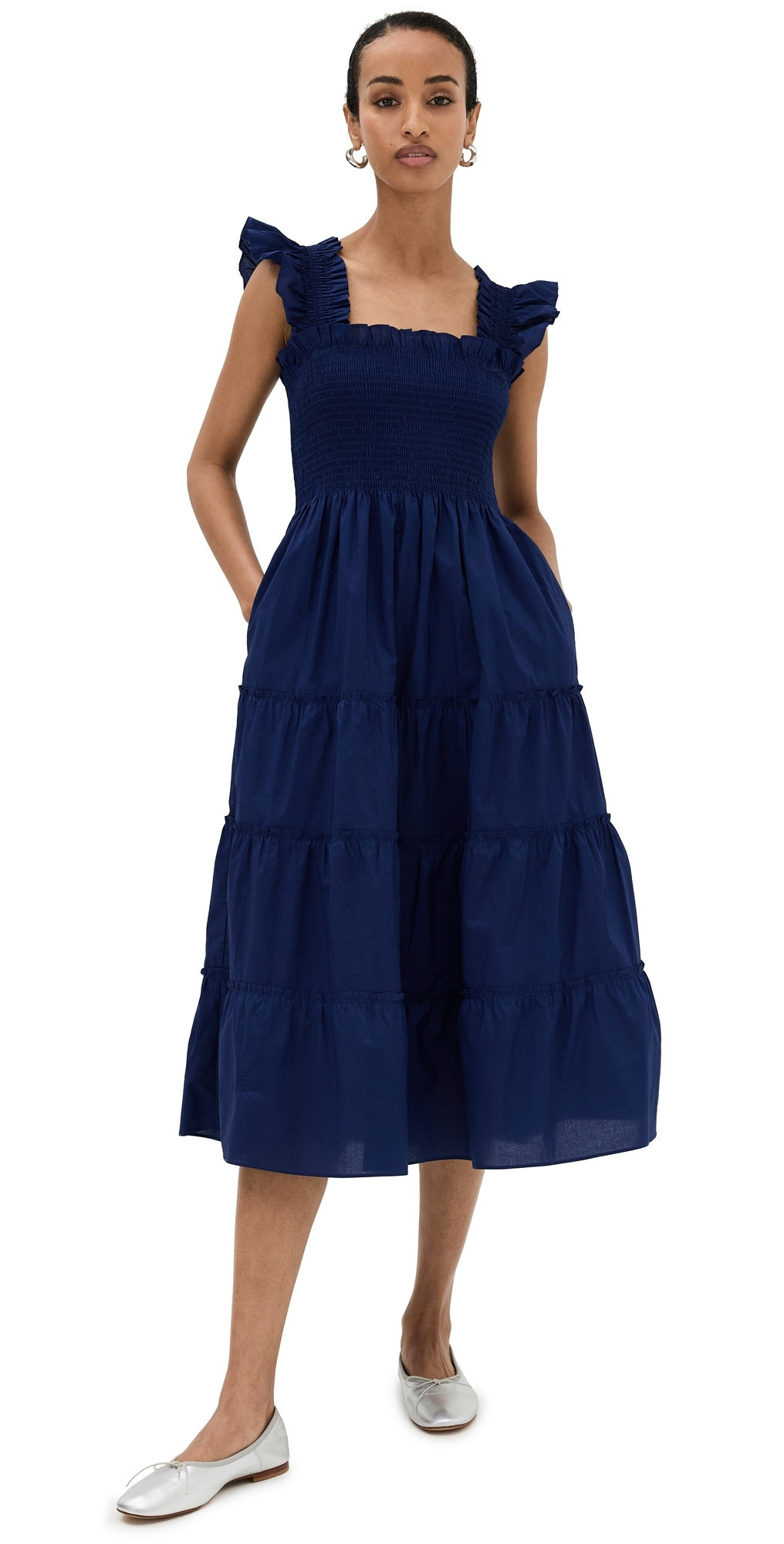 Hill House Home The Ellie Cotton Nap Dress Navy L | Shopbop