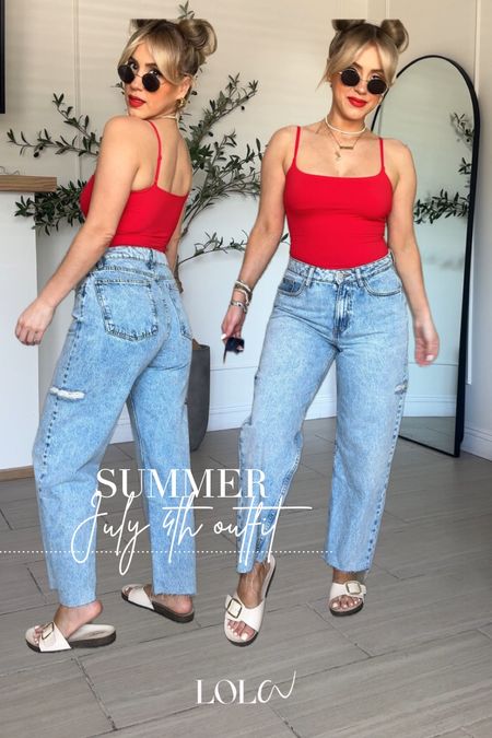 Easy chill cute 4th of July Summer Outfit Inspo ☀️🤗

✔️ 28 in jeans + small bodysuit

#LTKU #LTKStyleTip #LTKFindsUnder50